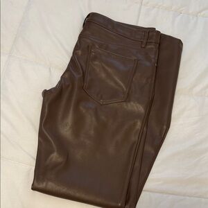 Fashion Nova Brown Faux Leather  Pants